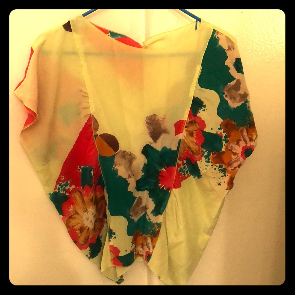 Bright yellow silk Missoni blouse
